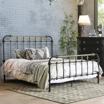 Full Black Panel Bed K357