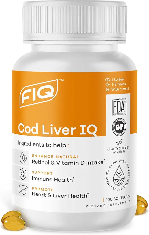 Cod Liver Oil Softgels with Vitamins A & D and Omega-3 V4119