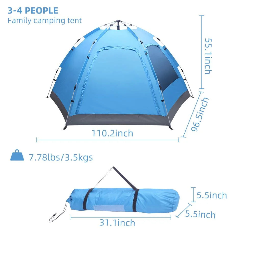 3-4 Person Waterproof Automatic Camping Tent L192