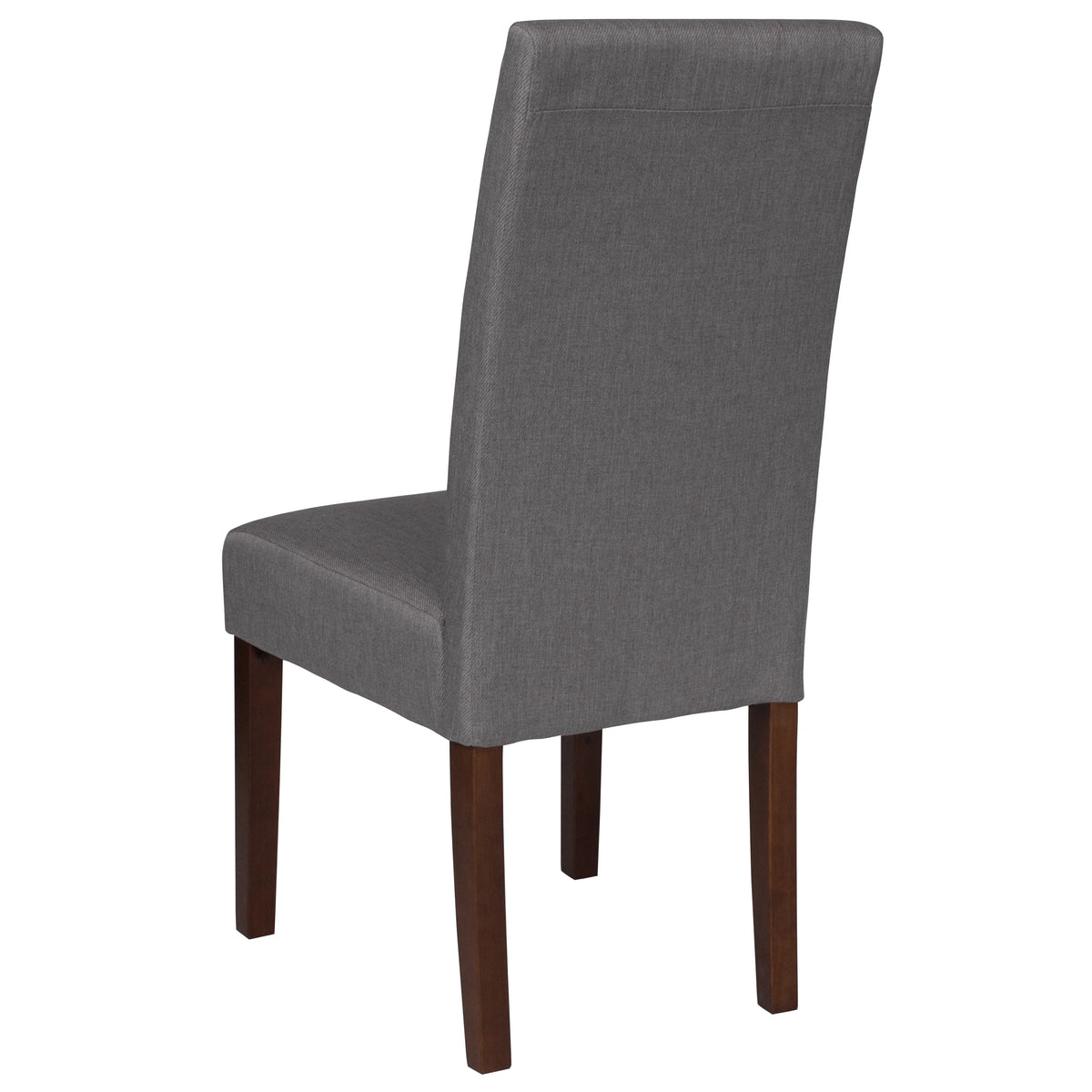 Light Gray Fabric Parsons Chair with Mahogany Legs L655