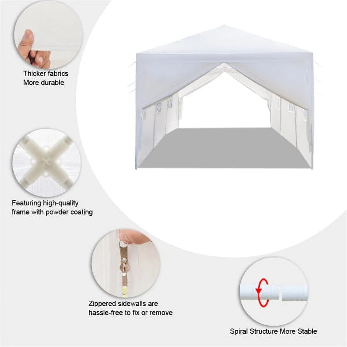 10'x30' Outdoor Canopy Tent with 8 Removable Sidewalls A393646