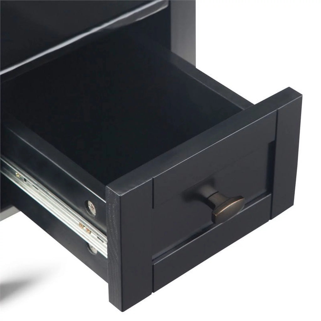 14" Black Wood Narrow Side Table Y379