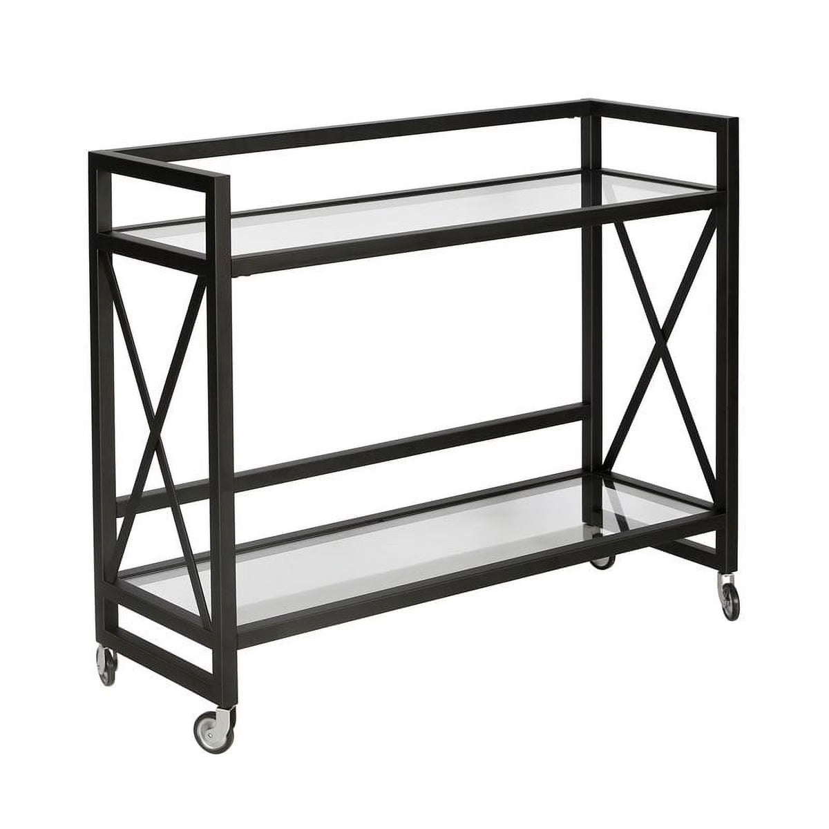 Blackened Bronze Metal/Glass Bar Cart T825370