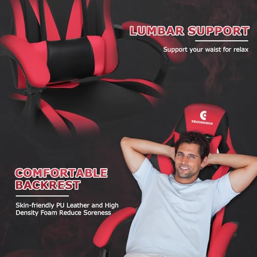 Black Gaming Chair with Footrest E58670