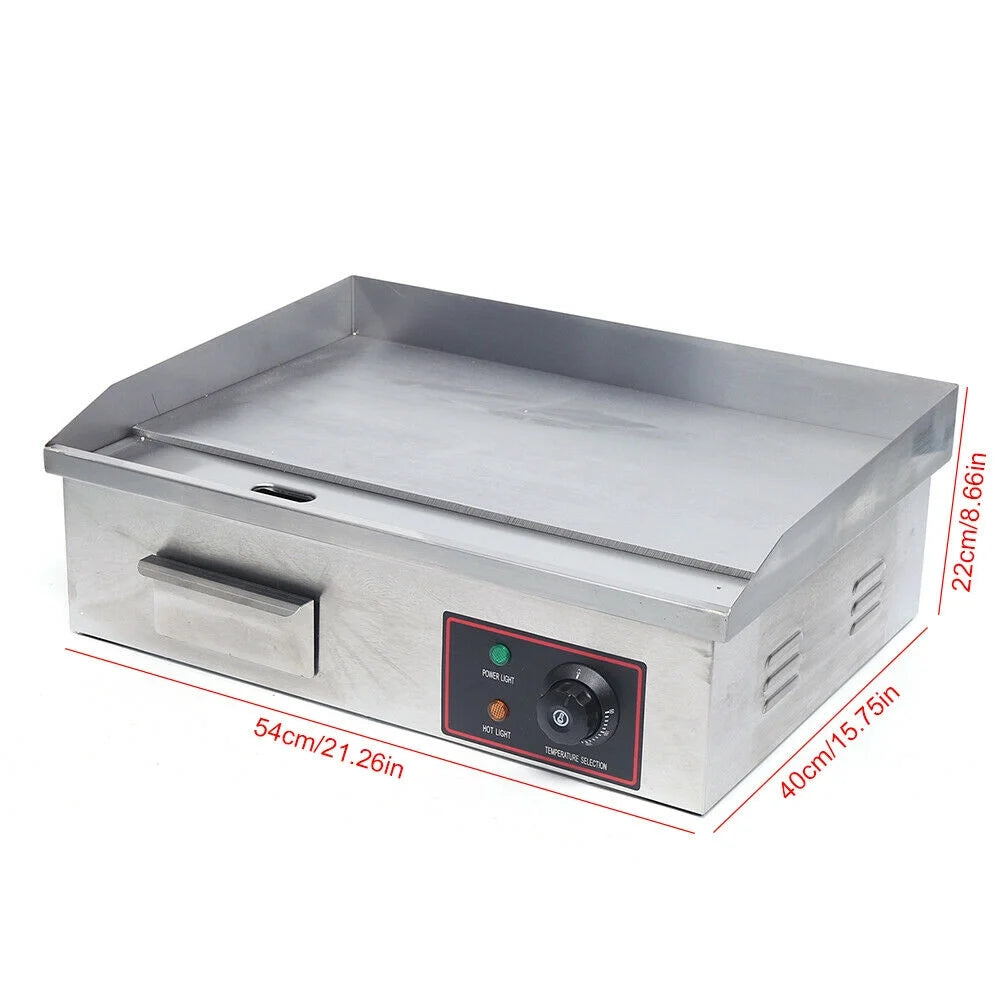 1600W Commercial Electric Griddle Stainless Steel Table Stove H581