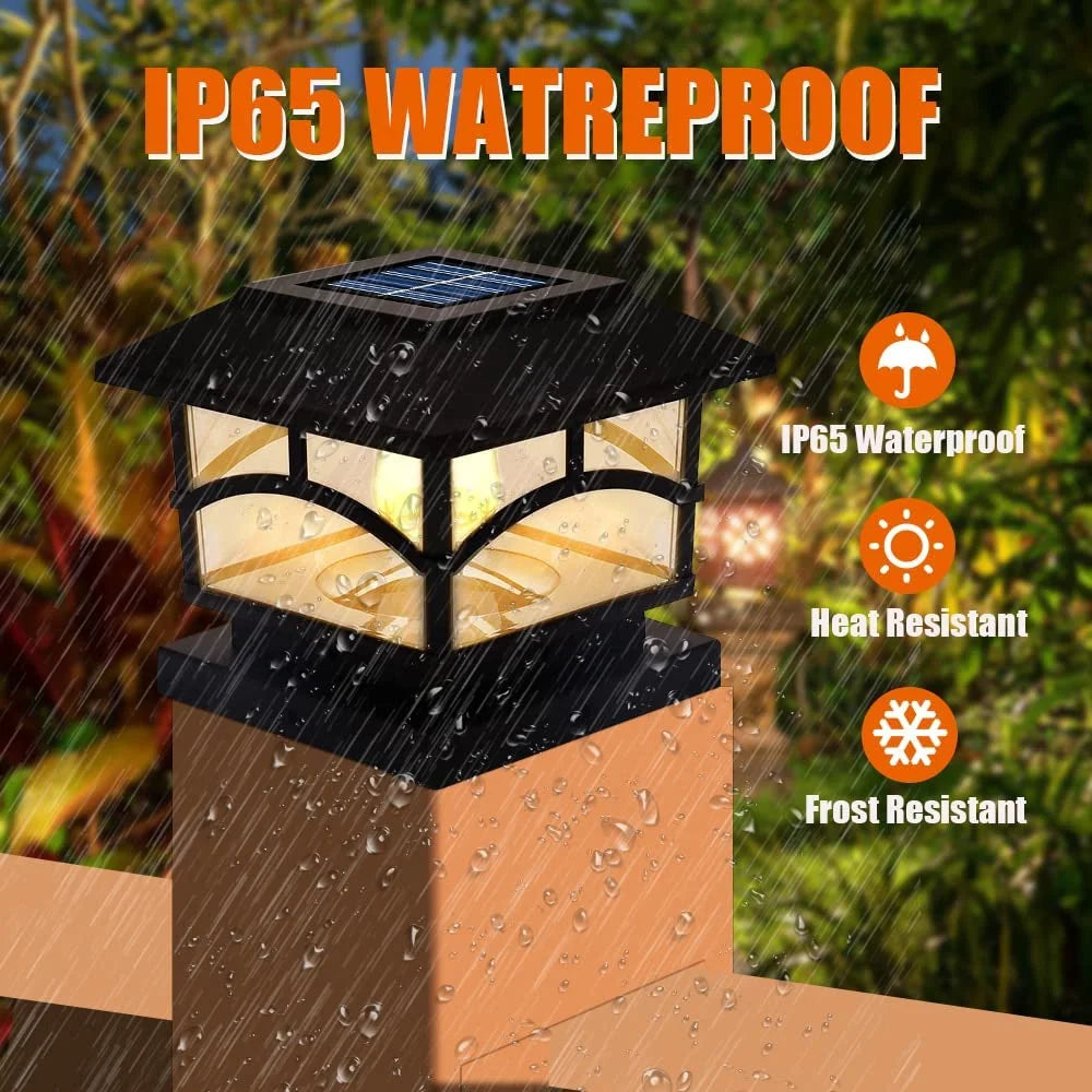 Solar Post Lights LED Waterproof Deck Fence Cap Lights 6 Pack H228323