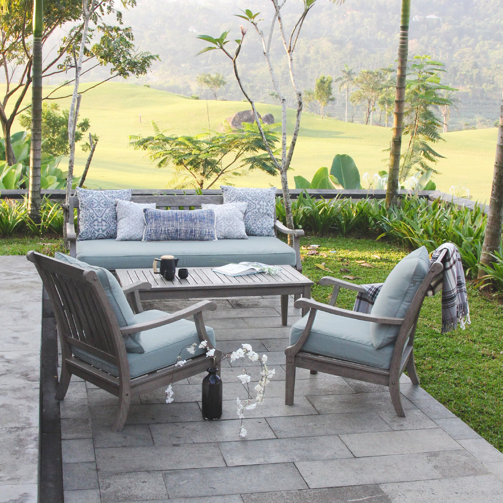 Wood Outdoor Sofa Daybed with Cushion Y4296