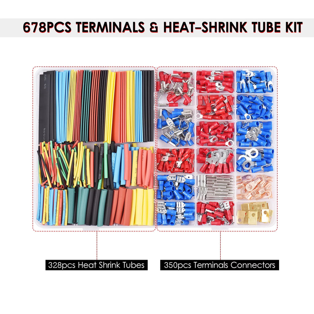 678PCS Terminals & Heat-shrink Tube Kit H621