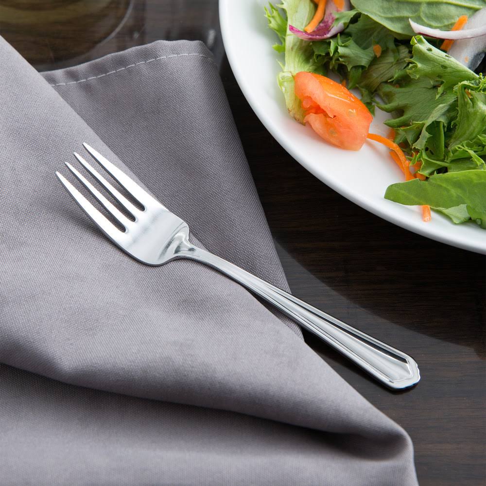 18/0 Stainless Steel Heavy Weight Salad Fork - 36/Case Y9459