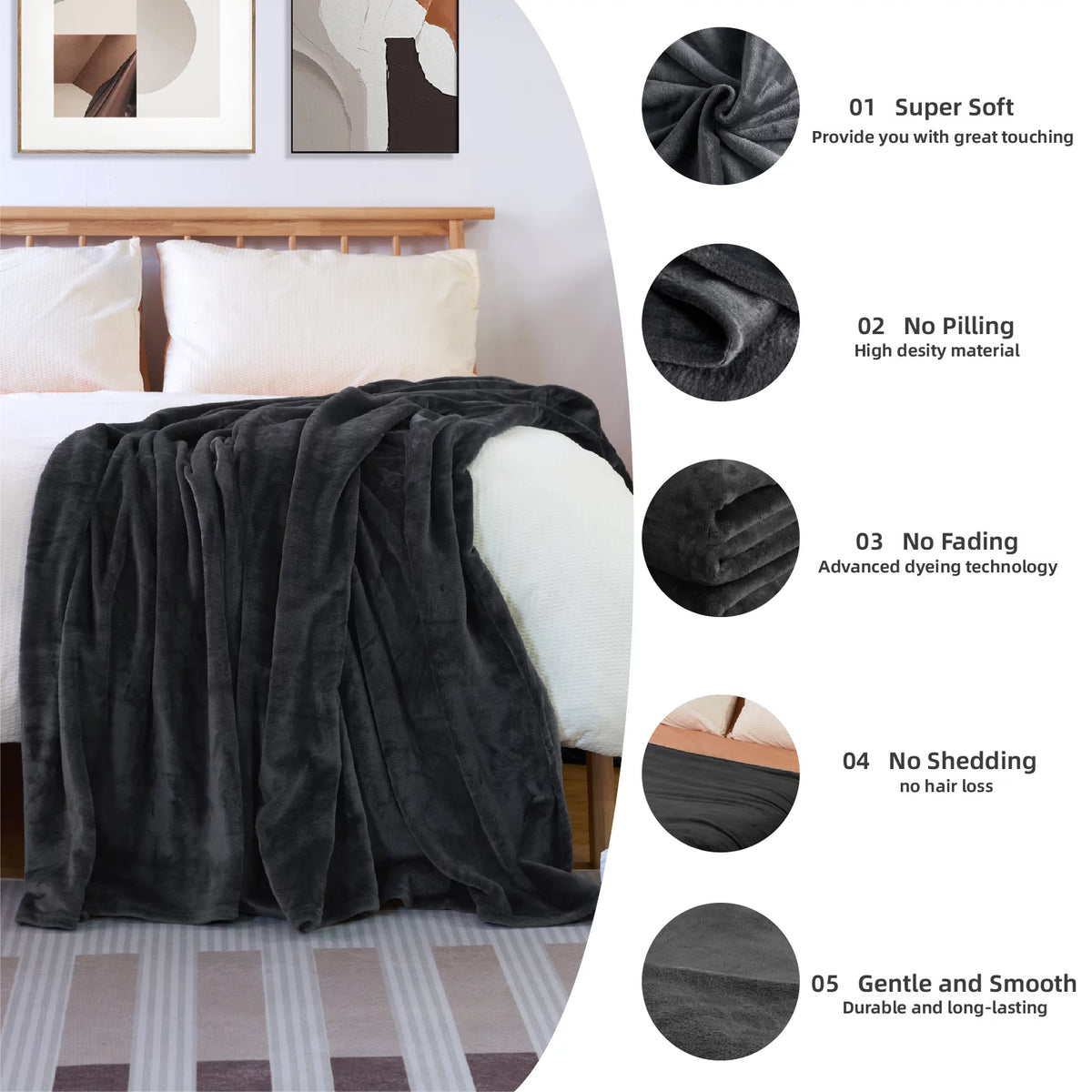 Ultra Soft Microplush Fleece King Blanket Z9900