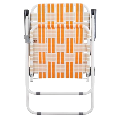 Set of 2 Yellow Webbed Folding Lawn Chair Y1314