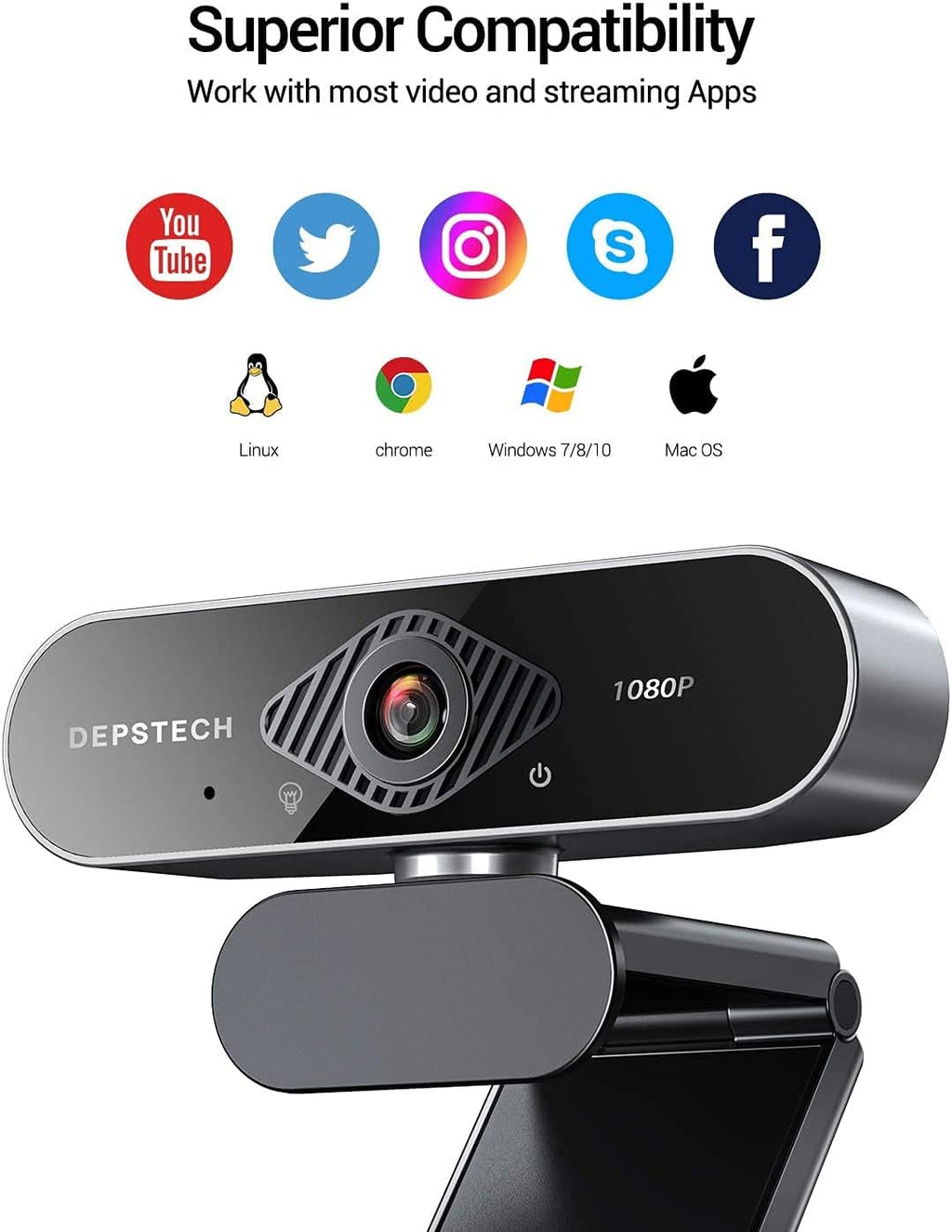 2 Pack 1080P HD USB Webcam with Microphone K907