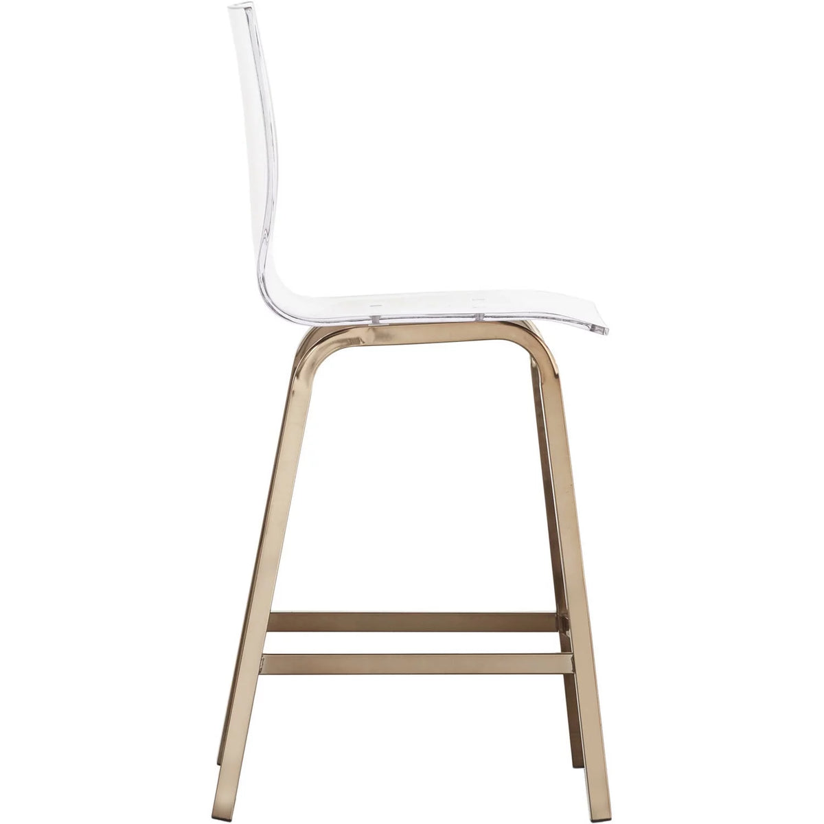 Acrylic and Champagne Gold Swivel Counter Height Stool Set of Two I661