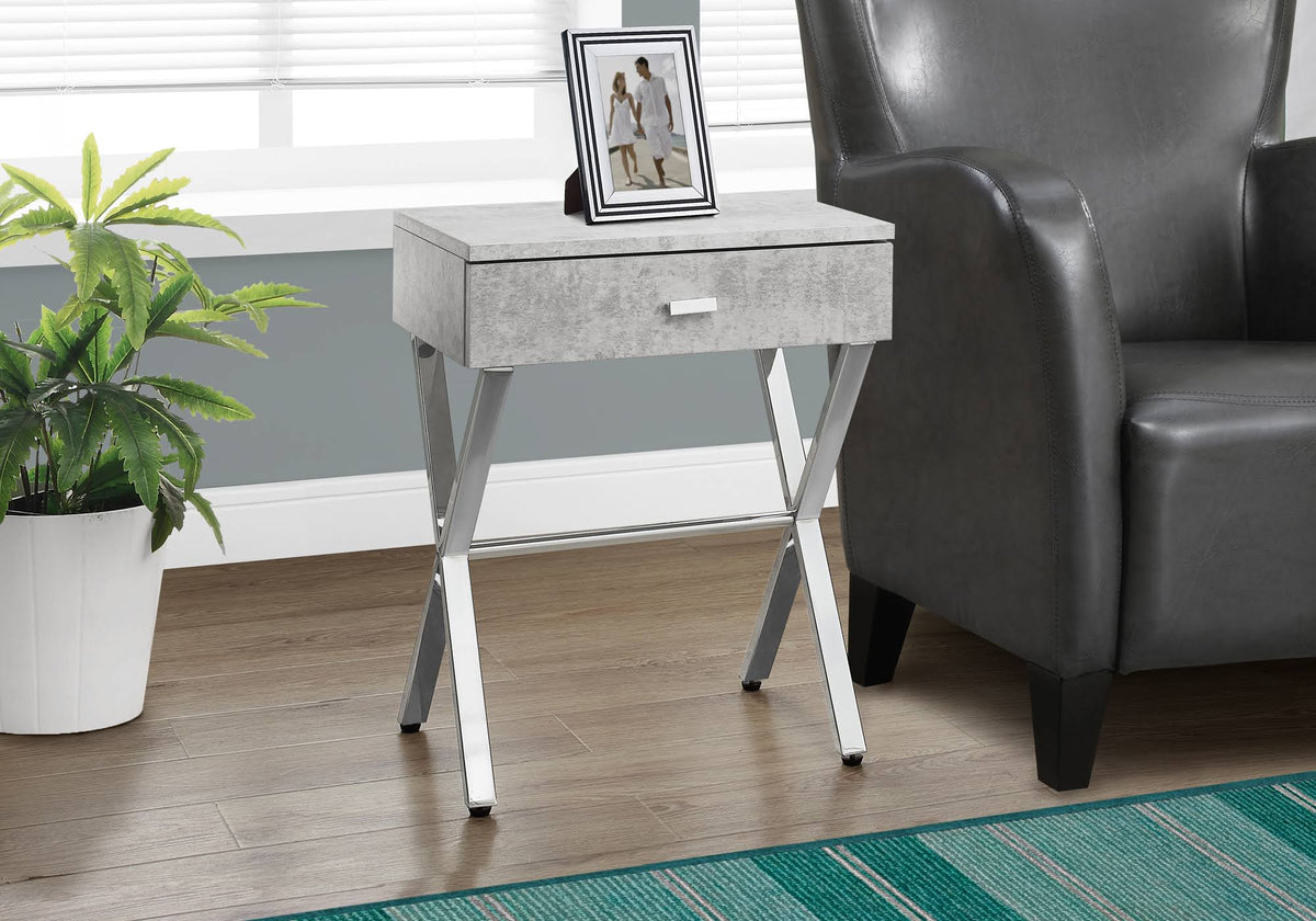 Gray and Silver Contemporary Rectangular Accent Table M128401