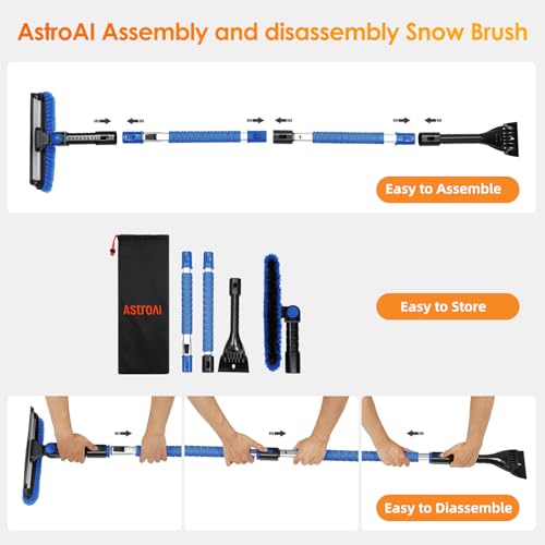3 in 1 Extendable Ice Scraper Snow Brush with Squeegee H896