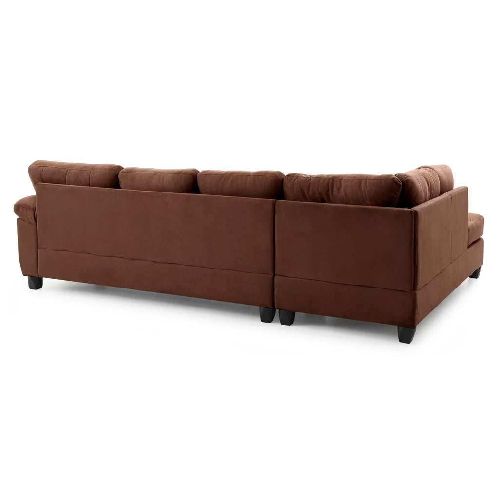 Microsuede Sectional in Chocolate X3983