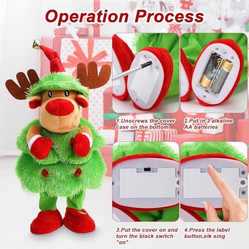 LED Musical Reindeer Stuffed Animal Plush Toy N478