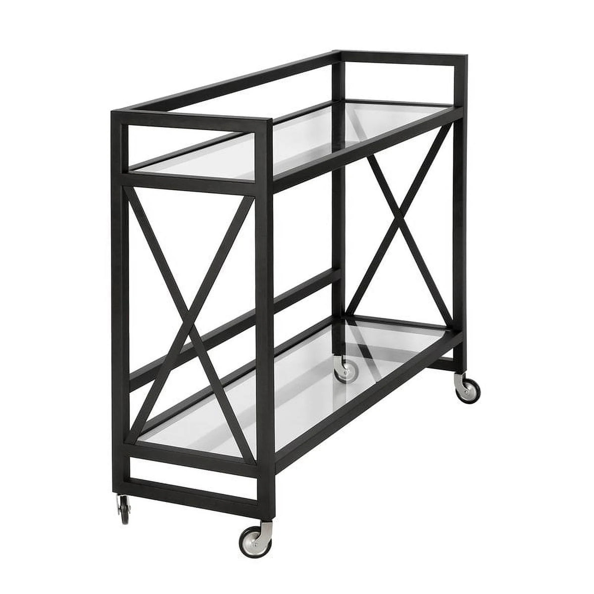Blackened Bronze Metal/Glass Bar Cart T825370