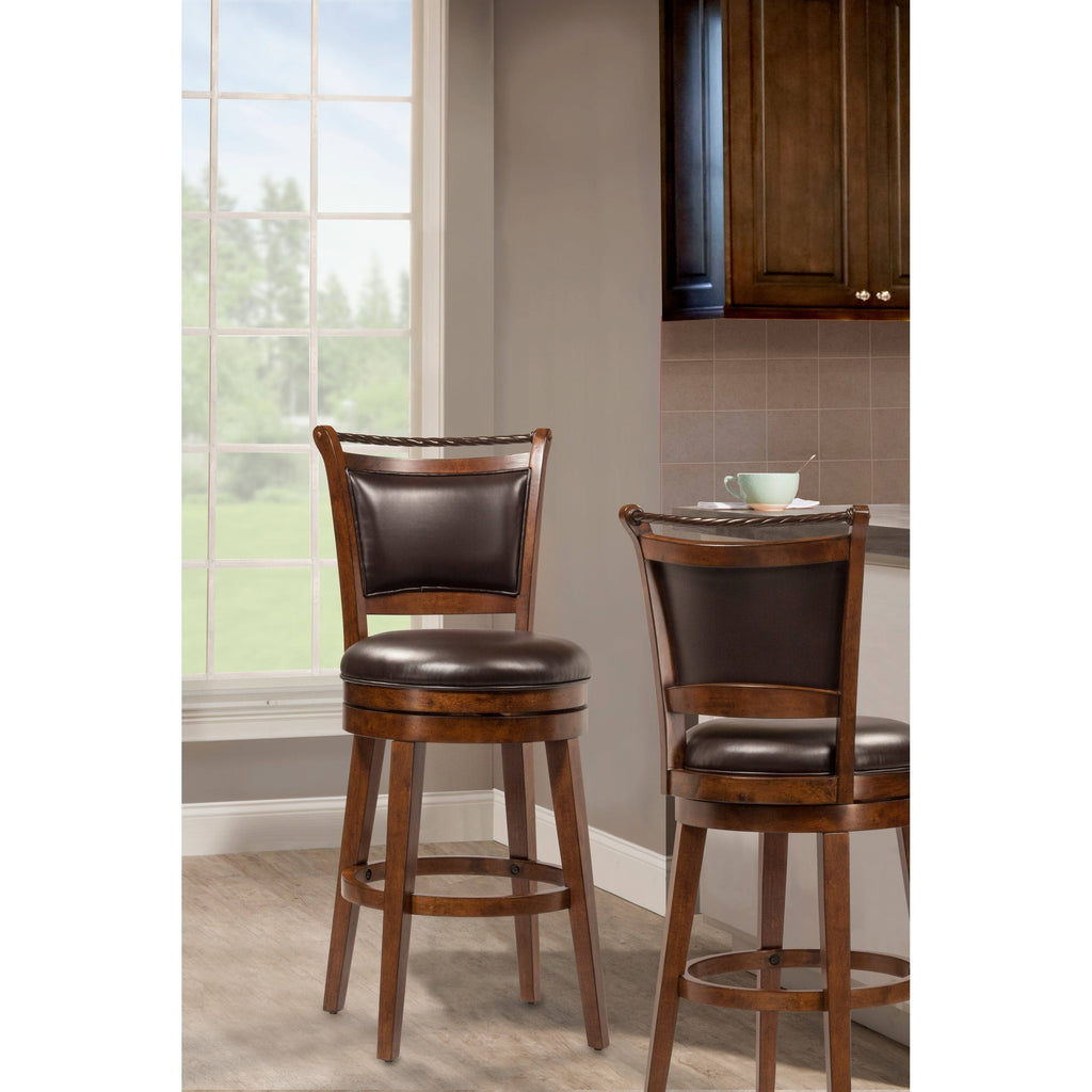 Swivel Counter Stool, Medium Brown Cherry S327