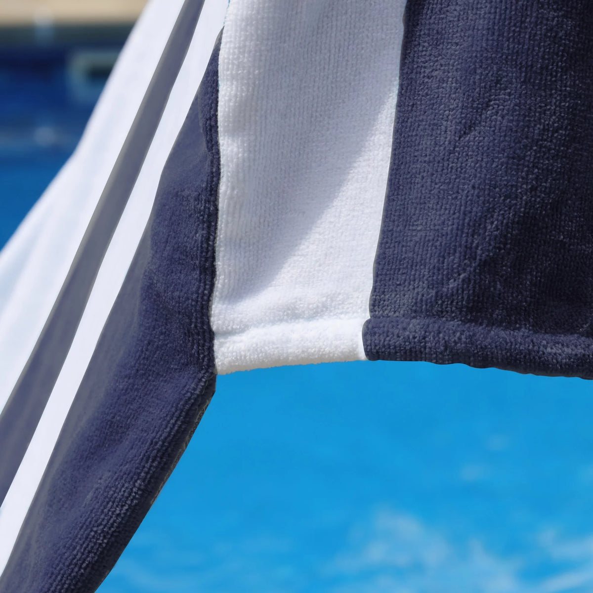 Cotton Blue Cabana Stripe Chaise Lounge Chair Cover F308716
