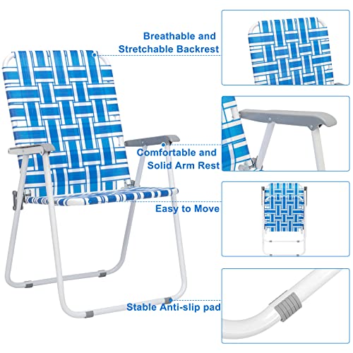 Set of 2 Yellow Webbed Folding Lawn Chair Y1314