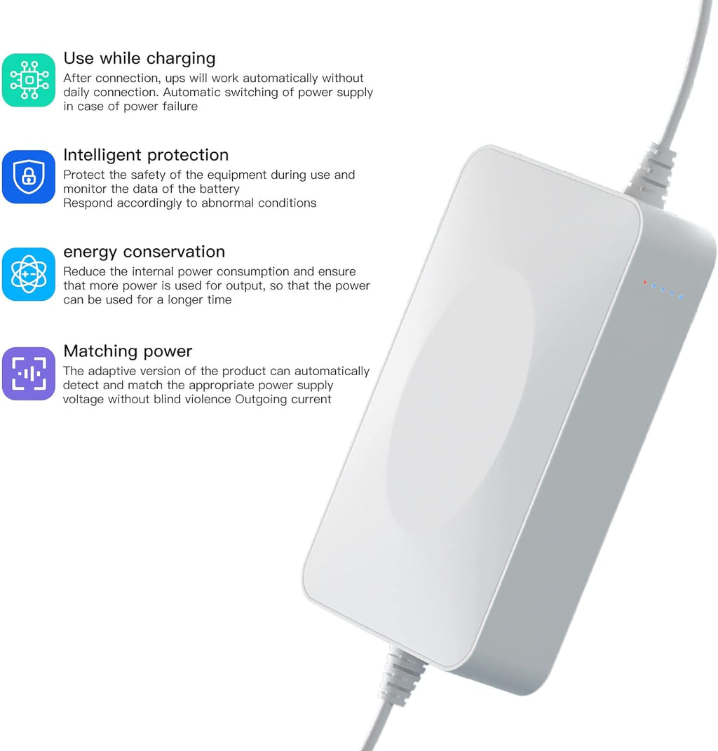 Rechargeable UPS Battery Backup 15000mAh DC 12V Router UPS with 2 A Charger J3373