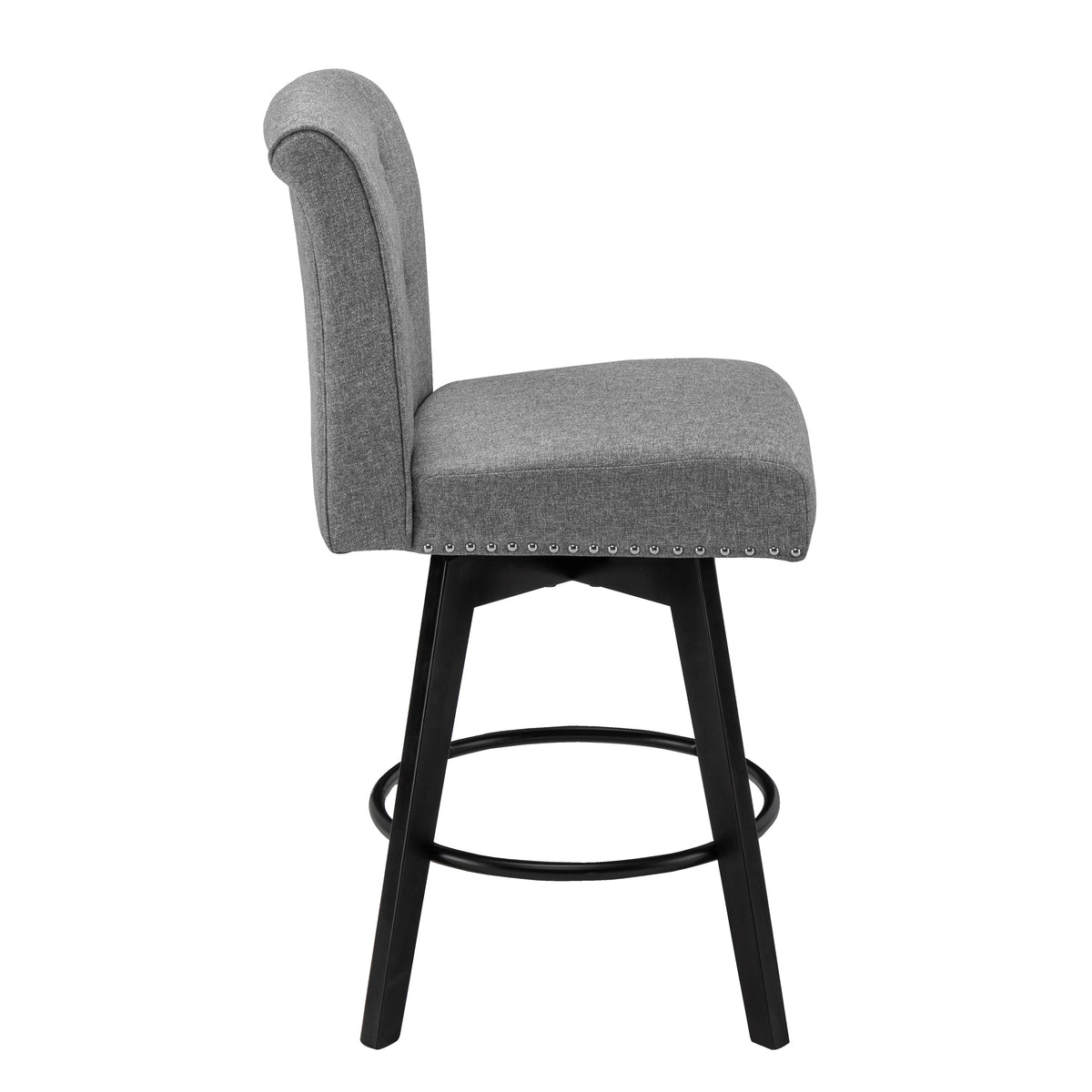 26" Swivel Counter Height Bar Stools Set of 2 Gray G957851
