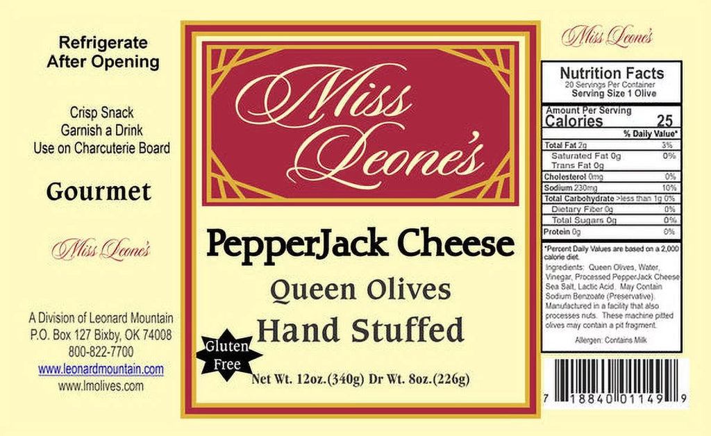 Pepper Jack Cheese Stuffed Queen Olives 12 oz 3 Count L237228