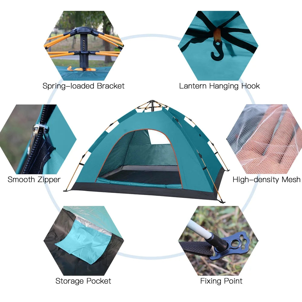 Portable Instant Camping Tent for 1 2 People, Water Resistant Pop Tent J841677