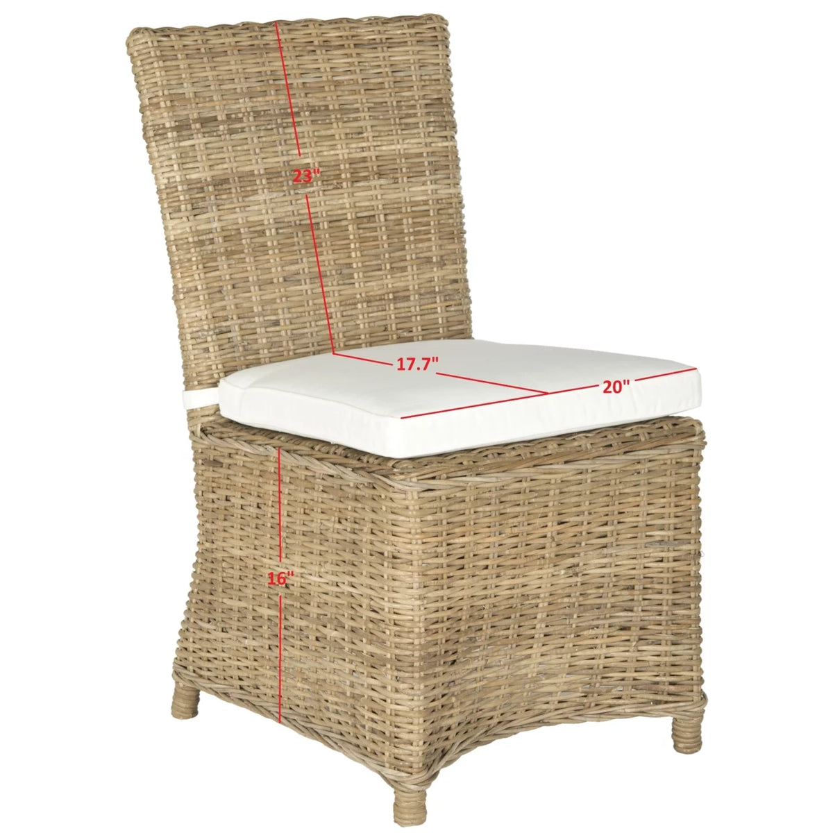 Rattan Side Chair Set of 2 Natural W6437
