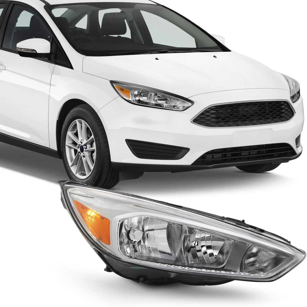 Chrome Bezel Halogen Headlight Passenger Right Side B970