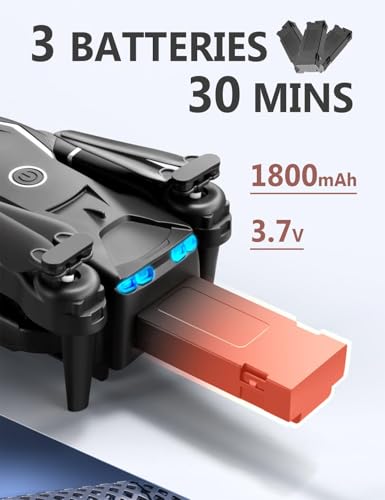 Mini Drone with Camera, 1080P FPV, 3 Batteries A38446