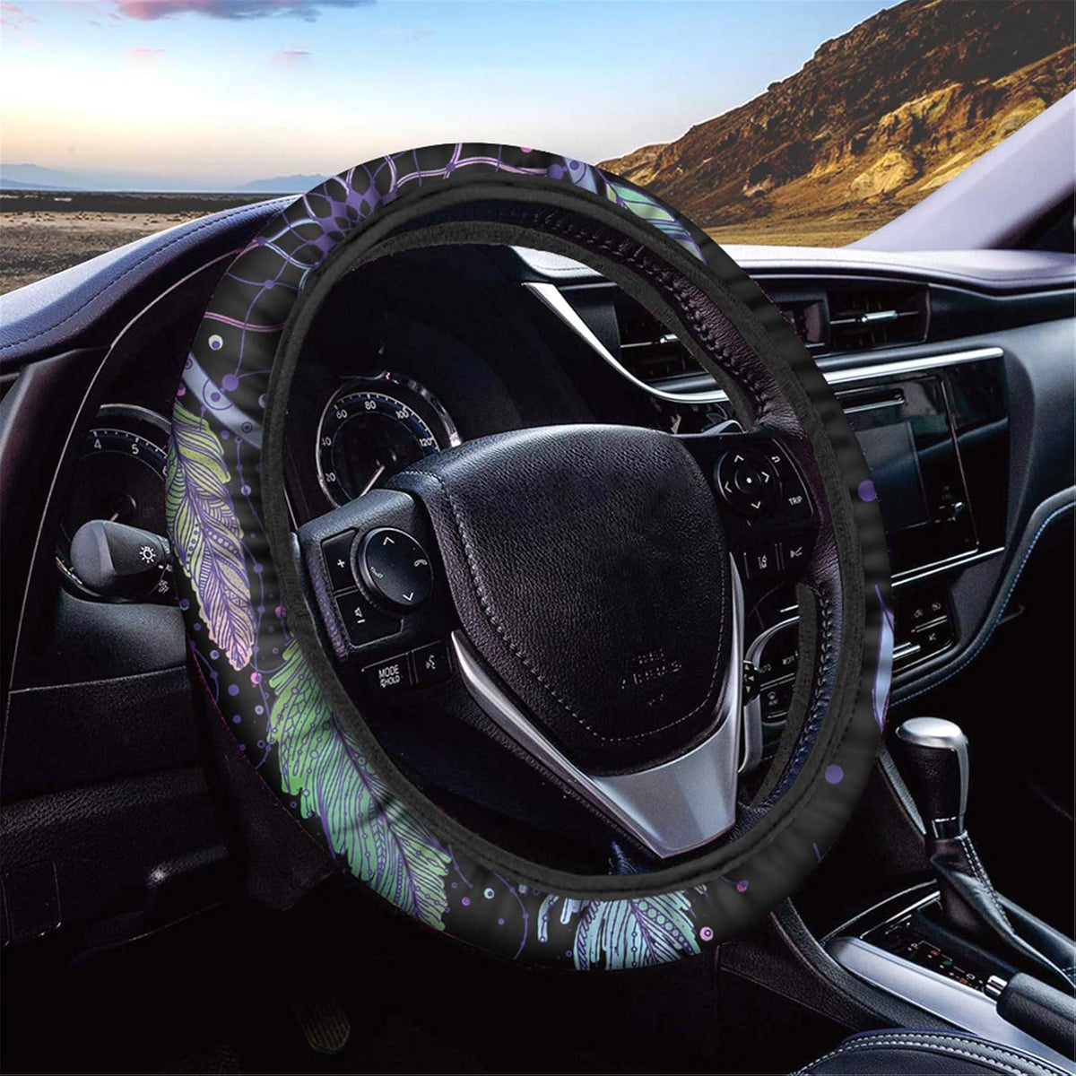 Black Auto Car Steering Wheel Cover 15 inch A8234