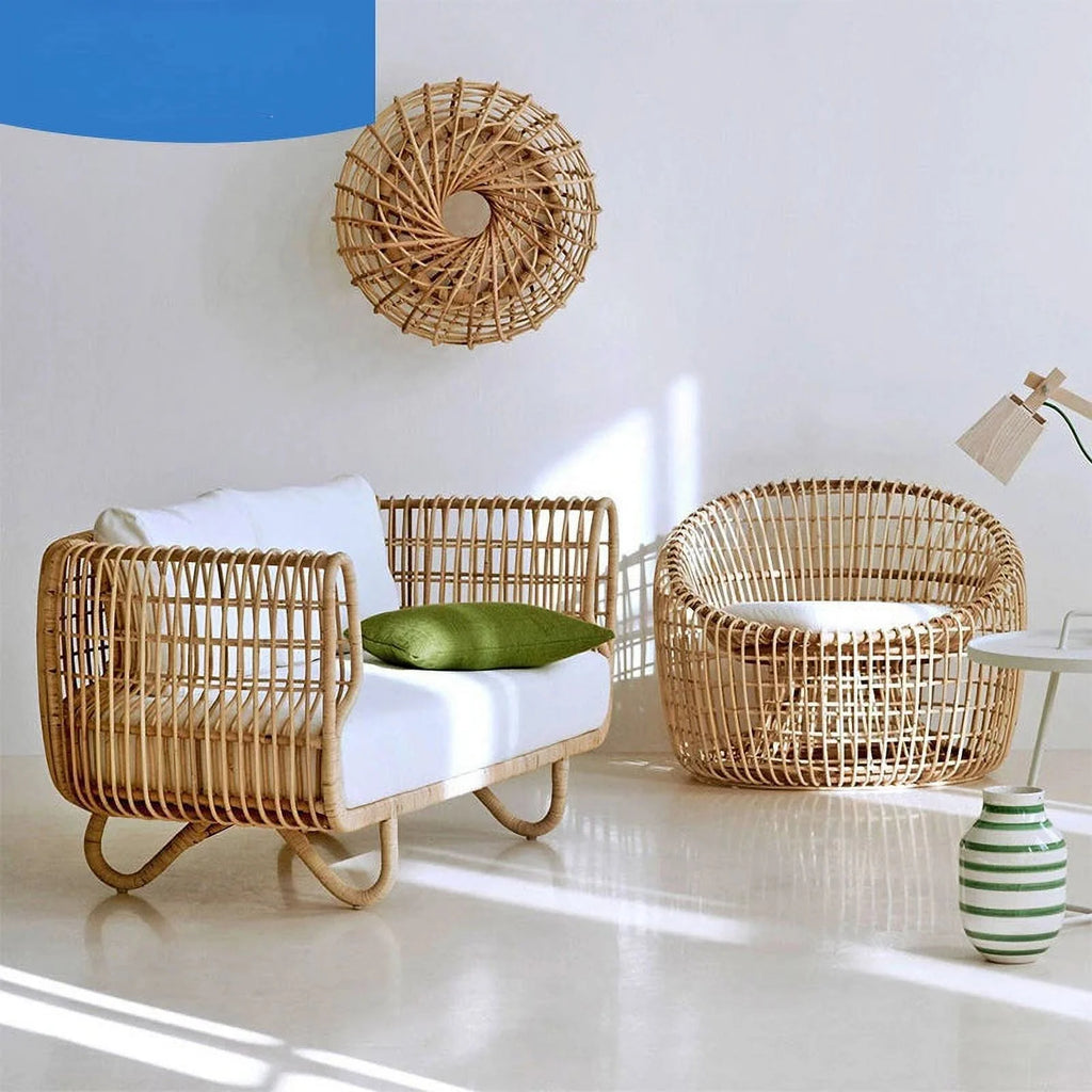 Outdoor Sofa Single Natural Rattan Woven I12983