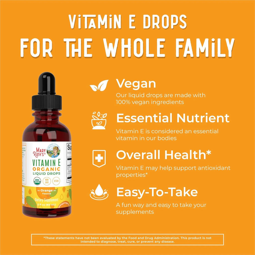 Organic Vitamin E Liquid Drops 2 fl oz C23379