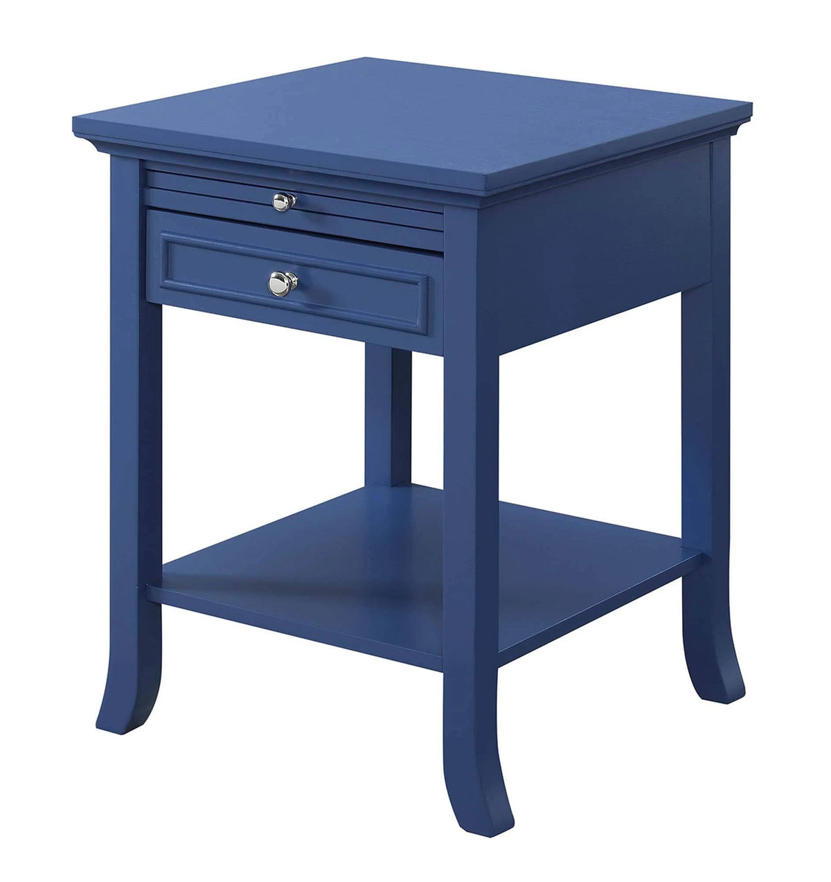 Blue End Table with Drawer and Slide Z224