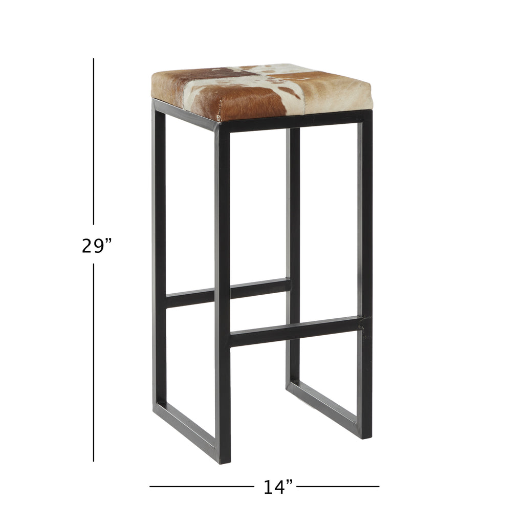 Gray Metal Bar Stool with Black Base B5733