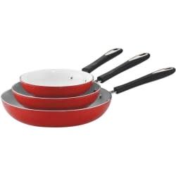 3-pc White Ceramic Non-Stick Skillet Set H69681
