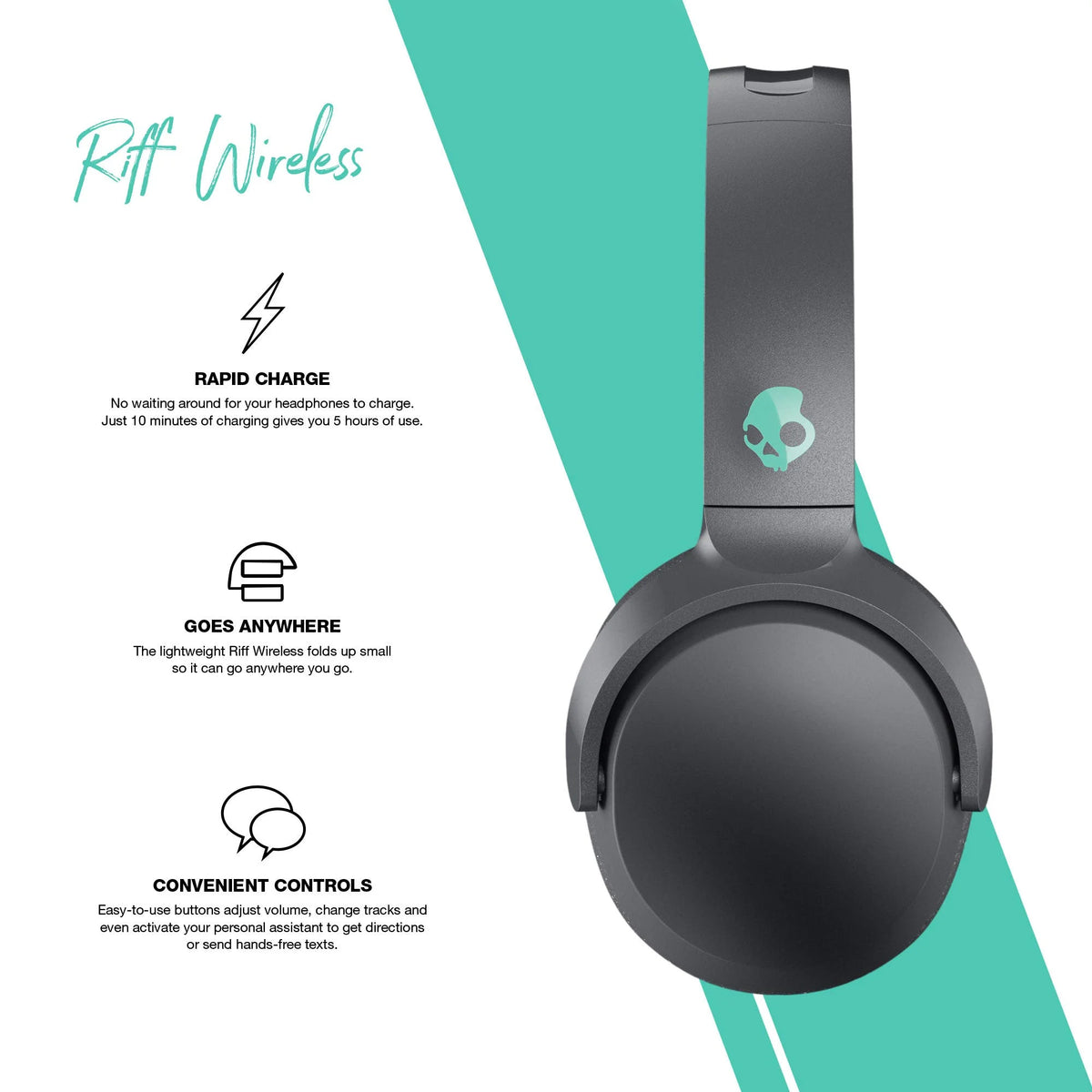 Grey On-Ear Wireless Headphones with Microphone G239