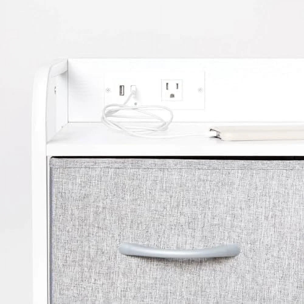 Grey 6 Drawer Dresser with Outlet and USB Ports E72172