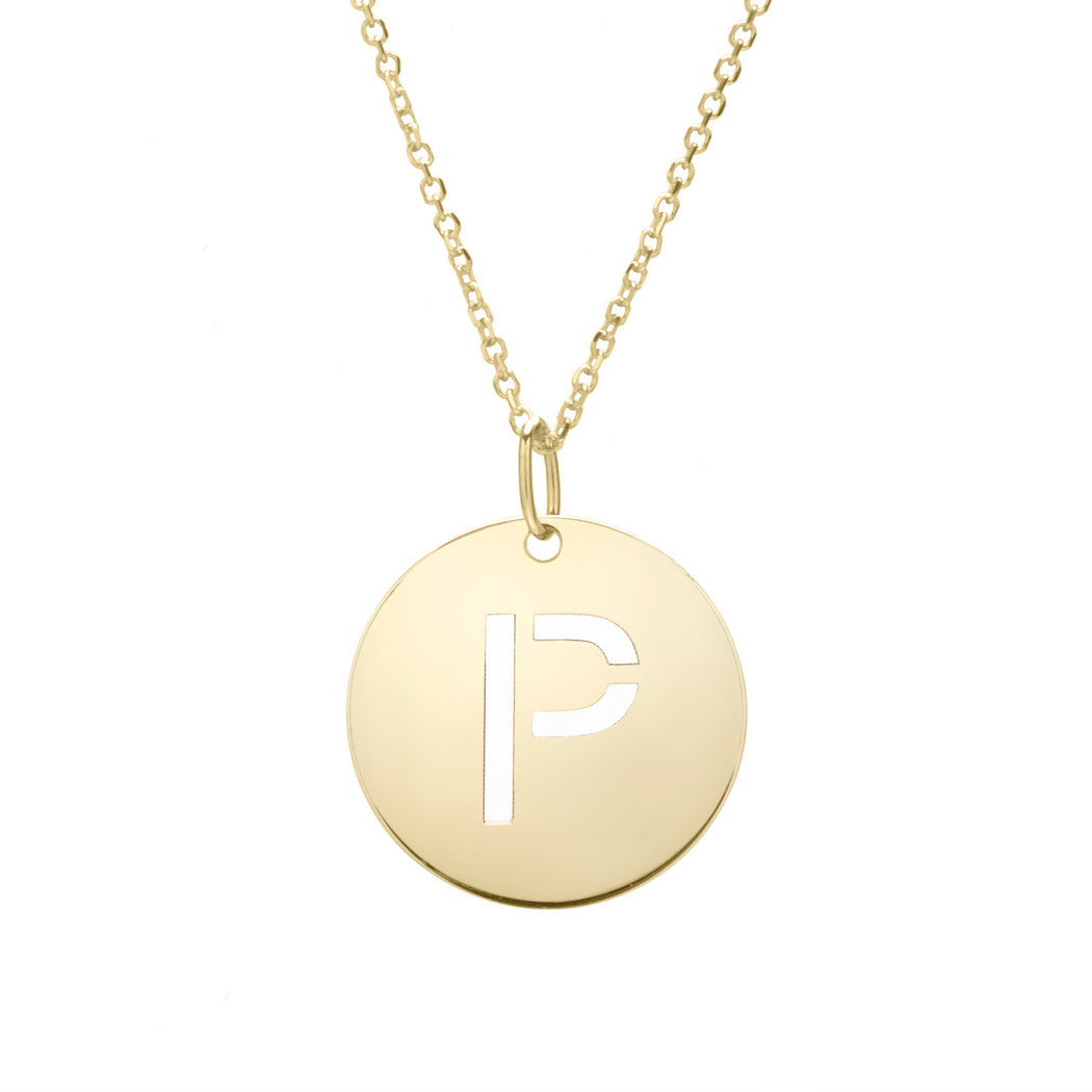 14k Yellow Gold Polished Initial p Necklace With Lobster Clasp 18 Inch T47562