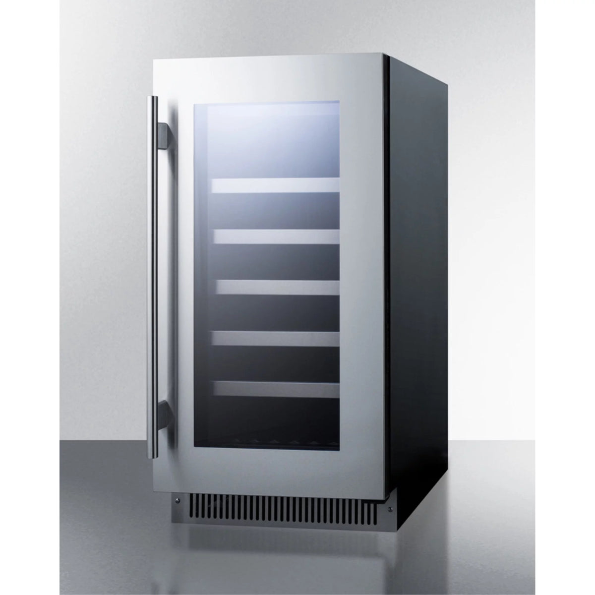 18 wide built-in wine cellar with stainless steel glass door K550810