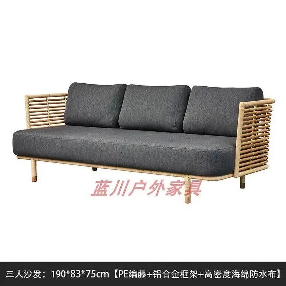 Outdoor Sofa Single Natural Rattan Woven I12983
