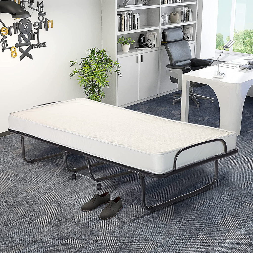 Folding Bed with Memory Foam Mattress and Metal Frame L556