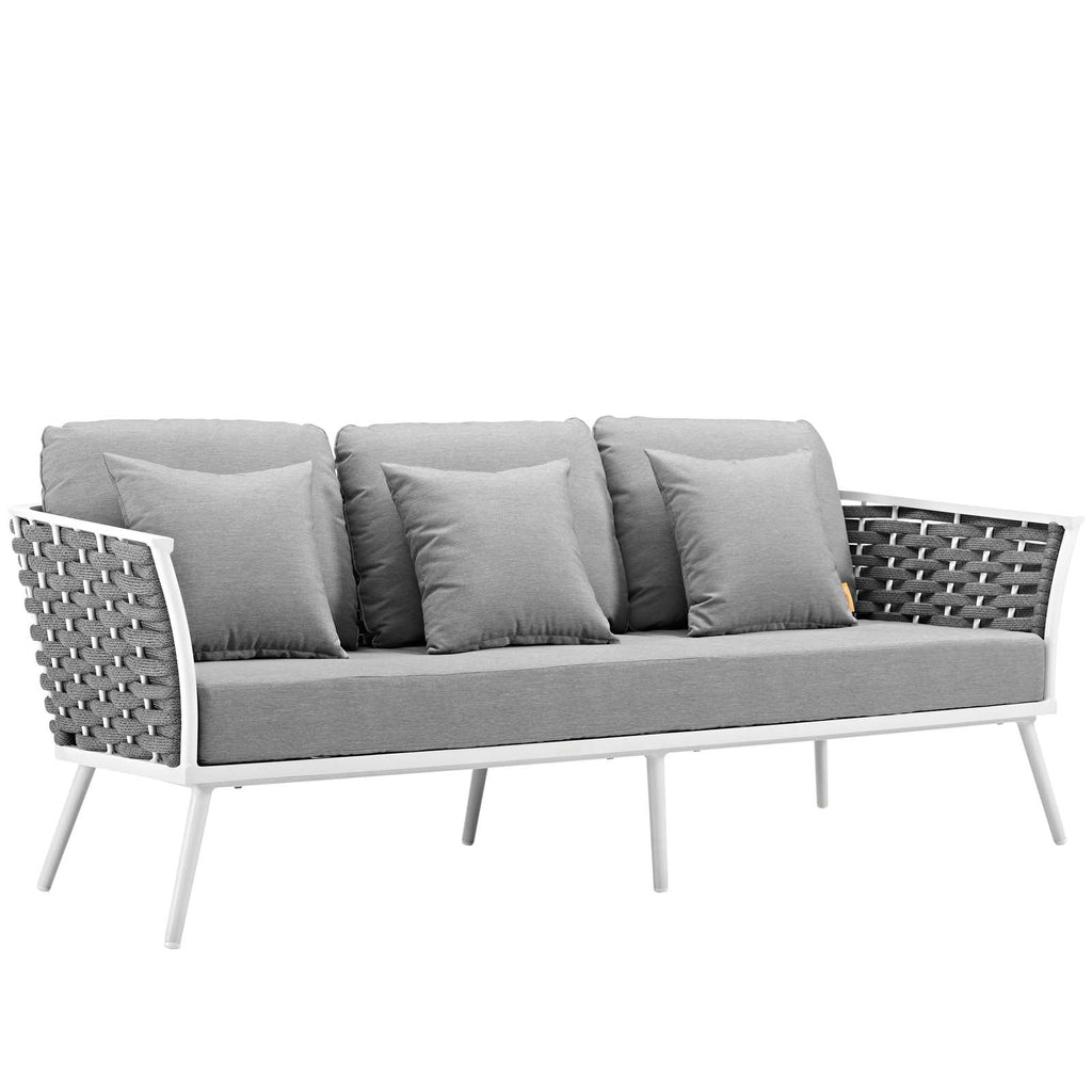 White Gray Aluminum Outdoor Patio Sofa I510962