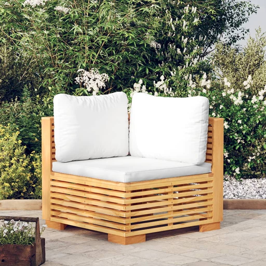 Teak Corner Sofa with Cushions L255