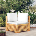 Teak Corner Sofa with Cushions L255