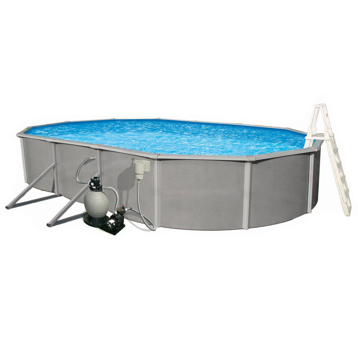 12-ft x 24-ft Oval 52-in Deep Metal Wall Swimming Pool K274173