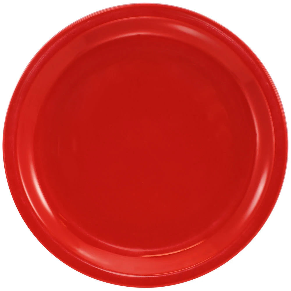 Ceramic Round Plate, Crimson Red C561986