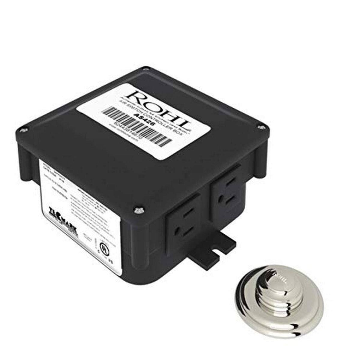 Polished Nickel Air Activated Switch Button with Control Box for Waste Disposal N349698